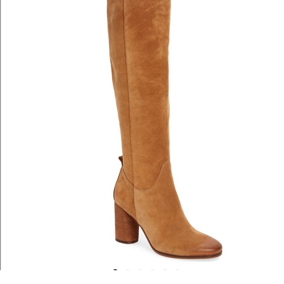 Sam Edelman Camellia Tall Suede Boots – Size 9, Caramel Tan, 3.5” Heel - Picture 1 of 6
